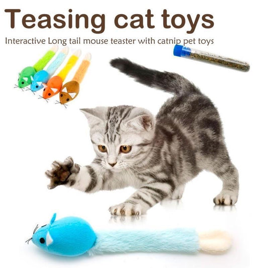 Long Tail Mouse Cat Toys Mouse Trainning Funny Playing Toys